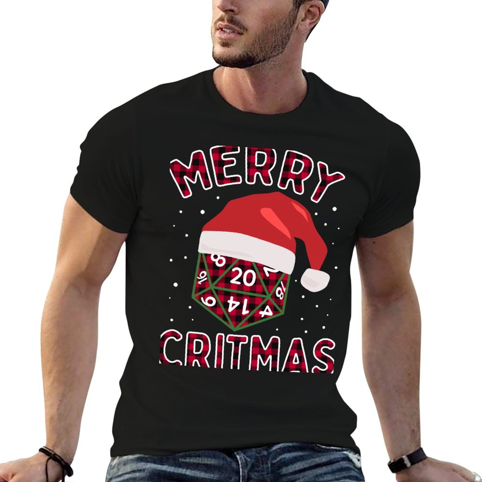 Board Game Roleplay - T-Shirt Merry Critmas Christmas Plaid Board