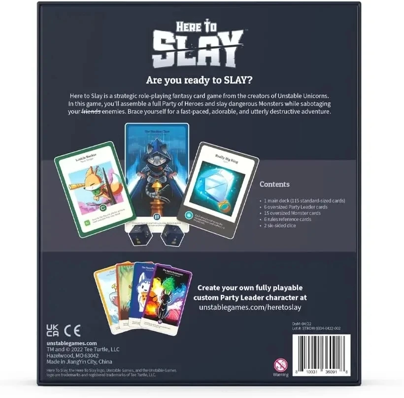 Here to Slay Base Game par Tee - Board Game Here To Slay avis et prix
